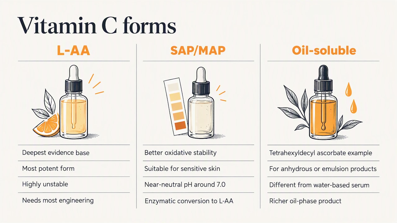 Choosing the form of vitamin C — overview diagram