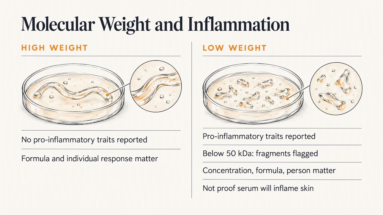 HA molecular-weight thresholds and inflammation considerations